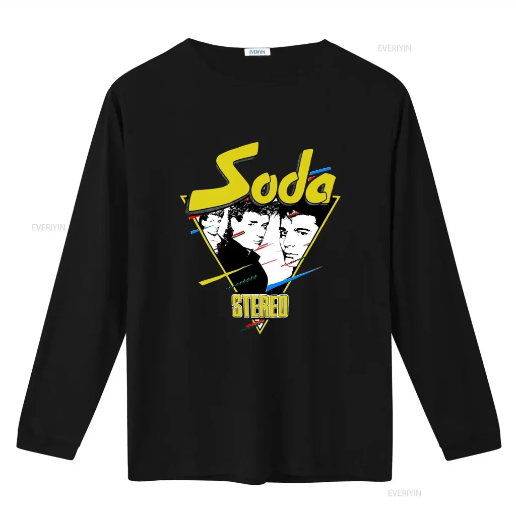 Soda Stereo Band 90er Jahre Retro-Stil Neues, seltenes schwarzes T-Shirt im Vintage-Stil, gewaschen, stilvoll, leicht homme-Designerkleidung, bequem, weich - AliExpress 200000343