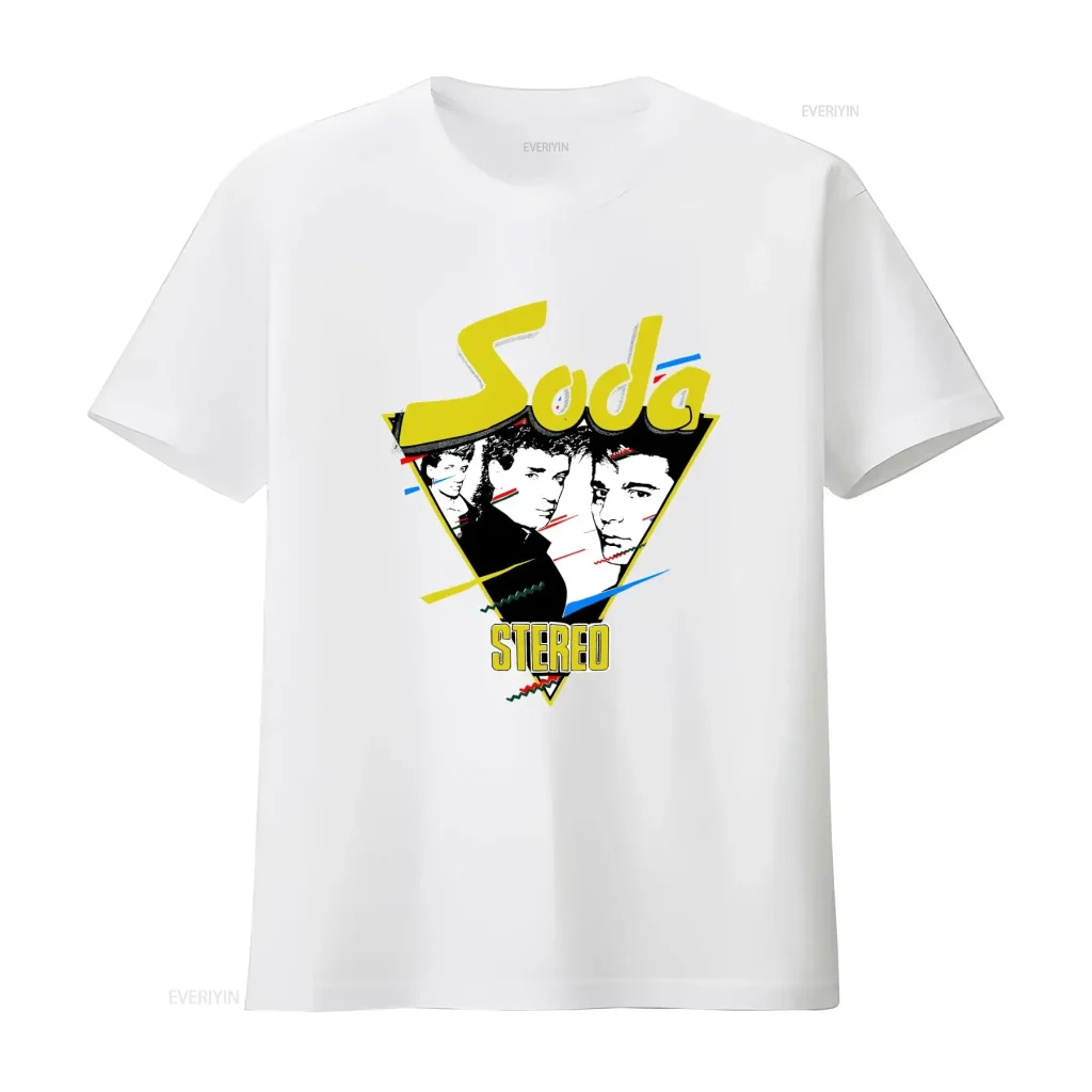 Soda Stereo Band 90er Jahre Retro-Stil Neues, seltenes schwarzes T-Shirt im Vintage-Stil, gewaschen, stilvoll, leicht homme-Designerkleidung, bequem, weich - AliExpress 200000343